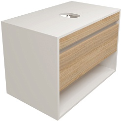 Teymi Тумба с раковиной Ritta 75 Lori 50 подвесная белый/дуб – фотография-7