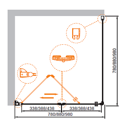 Cezares Душевой уголок ELENA-W-ASH-1-90/80-P-Cr-L – фотография-3