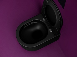 Ceramicanova Подвесной унитаз Ulma Торнадо CN4006TMB безободковый чёрный матовый – фотография-8