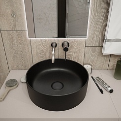 Teymi Накладная мебельная раковина Lina D41 чёрный матовый T50197 – фотография-3