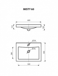 Misty Тумба с раковиной Джулия QVATRO 60 подвесная голубая – фотография-3