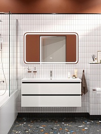 Cezares Тумба с раковиной Plane 120 подвесная bianco lucido раковина CZR-8070-120 – фотография-5