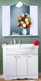 Бриклаер Мебель для ванной Лючия 90 белая – фотография-1