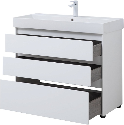 Aquanet Мебель для ванной Nova Lite 100 белая глянцевая – картинка-9