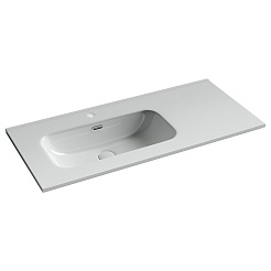 Sancos Тумба с раковиной Snob R 1.0 100 L beige soft раковина Element 101 чаша слева CN7003L – фотография-6