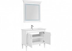 Aquanet Комплект мебели Селена 105 (2 дверцы), белая/патина серебро – фотография-3