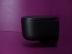 Ceramicanova Подвесной унитаз Ulma Торнадо CN4006TMB безободковый чёрный матовый – фотография-7