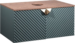 Runo Тумба с раковиной Андорра 85 Cuatro подвесная зеленый графит/дуб коньячный – фотография-2