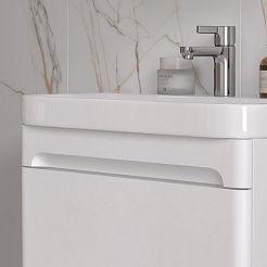 Equil Тумба под раковину Nice 60 2 ящика напольная белая – фотография-4