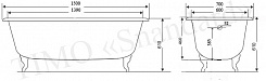 Timo Чугунная ванна Standard 3V 150x70x46 с ручками – фотография-4