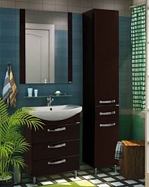 Акватон Комплект Мебели с пеналом "Ария 65 H" коричневый – фотография-1