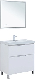 Aquanet Тумба с раковиной Алвита New 80 Flash белая матовая – фотография-13