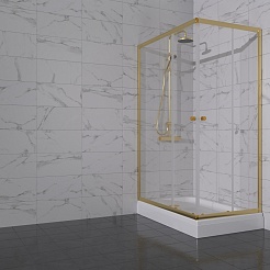 Triton Душевой уголок Вента-Голд 120x80 стекло прозрачное профиль золото с поддоном – фотография-7