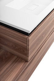 Cezares Тумба с раковиной Slider 100 с 2 ящиками орех дымчатый – фотография-19