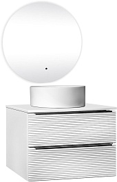 Runo Мебель для ванной Орлеан 70 Palla подвесная белая матовая/белая глянцевая – фотография-1