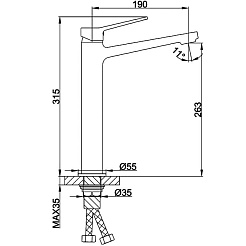 Frap Смеситель для раковины H62 F1062-2 черный – фотография-2