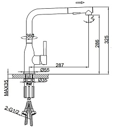 Frap Смеситель для кухни F6096-3 золотой сатин – фотография-5