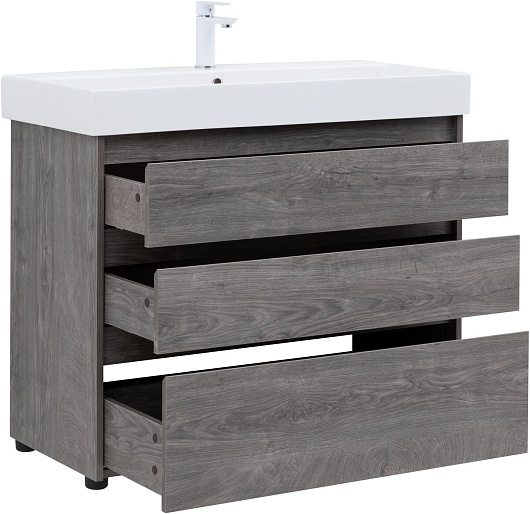 Aquanet Тумба под раковину Nova Lite 100 дуб рошелье – картинка-5