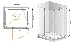 Cezares Душевой уголок TRIUMPH-D-AH-1-90/80-C-Cr-L – фотография-3