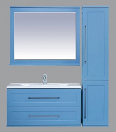 Misty Пенал для ванной Марта 35 голубой R с б/к – фотография-2