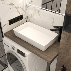 Teymi Раковина накладная Kaarina 60 T50312 со смещенным сливом белая – фотография-6