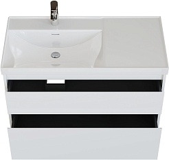 Aquanet Тумба с раковиной Nova Lite 2.0 100 L подвесная белая – фотография-5