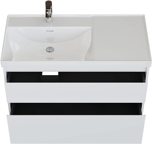 Aquanet Тумба с раковиной Nova Lite 2.0 100 L подвесная белая – картинка-5