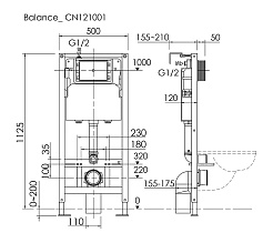 Ceramicanova Подвесной унитаз Forma Rimless c системой инсталляции Balance кнопка Circle хром глянцевый – фотография-3