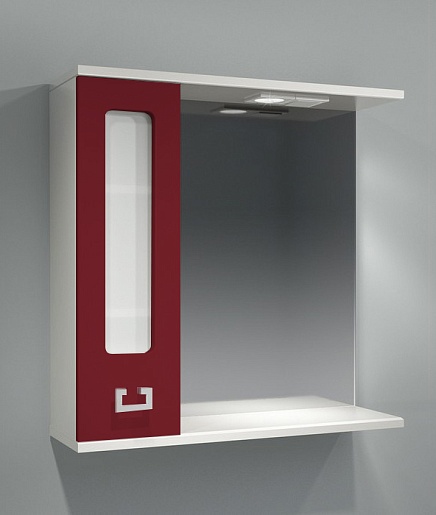 Какса-а Зеркальный шкаф "Витраж-Цвет 70" L бордо – фотография-2