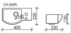 Ceramicanova Раковина Element 40/22 CN6039L белая – фотография-7