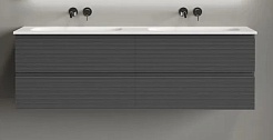 Sancos Тумба с раковиной Folk 160 grey soft раковина Grace 161 с двумя чашами CN7023wx – фотография-1