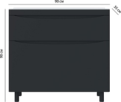 Vivon Тумба под раковину Ostin 90 напольная черная матовая – фотография-9