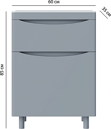 Vivon Тумба под раковину Ostin 60 напольная серая матовая – фотография-10