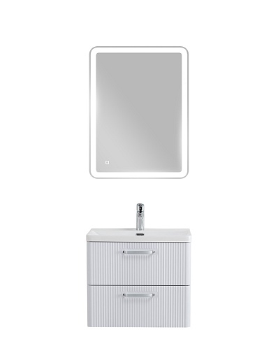 BelBagno Тумба с раковиной Due 50 подвесная Белый металлик ручки Хром полированный – фотография-18