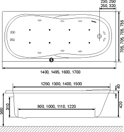 Excellent Акриловая ванна Elegance 170x75 – фотография-4