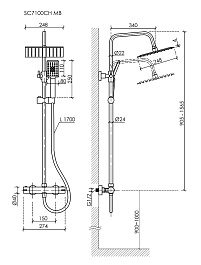 Sancos Душевая система Kanedo с термостатом хром SC7100CH – фотография-2