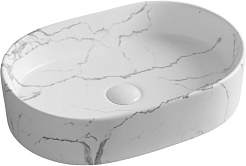 Ceruttispa Раковина накладная 50 CR0055B MMW2 мрамор белый матовый – фотография-1