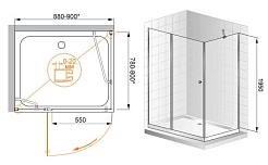 Cezares Душевой уголок ELENA-W-AH-1-90/80-P-Cr-R – фотография-3