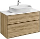 Акватон Мебель для ванной с белой столешницей Либерти 100 Одри Round дуб эльвезия – фотография-16