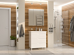 Misty Тумба с раковиной Софт 75 белая – фотография-6