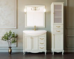 ValenHouse Тумба с раковиной Эллина 85 слоновая кость, фурнитура золото – фотография-7