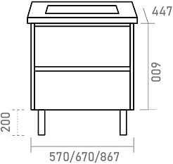 Misty Тумба с раковиной Мускат 60 дуб галифакс белый/белая – фотография-9