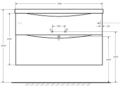 BelBagno Тумба с раковиной Marino-H60 100 подвесная Rovere Moro – фотография-9