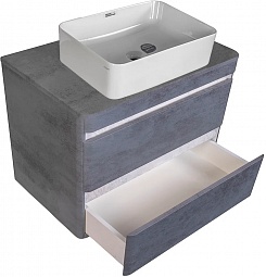 Style Line Мебель для ванной подвесная Атлантика 70, бетон темный – фотография-6