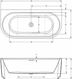 Riho Акриловая ванна DESIRE WALL MOUNTED LED 184x84 – фотография-3