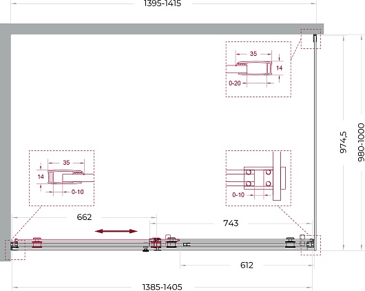 BelBagno Душевой уголок Soft Close-2 SOFT_CLOSE-2-AH-1-140/100-C-Cr 140x100 профиль хром стекло прозрачное – фотография-12
