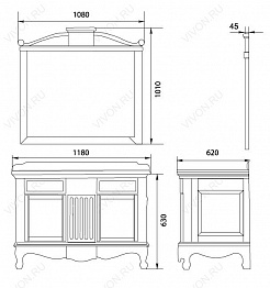 Demax Зеркало для ванной "Луизиана 110" blanco antic (173020) – фотография-3