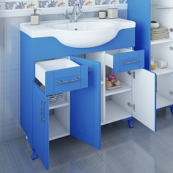 Sanflor Тумба под раковину Глория 85 голубая матовая – фотография-3