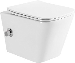 Azario Унитаз подвесной Hugo AZ-10007 безободковый с функцией биде белый – фотография-1