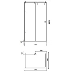 Aquanet  Душевой уголок "Gamma 150x80-12 L" 166782 – фотография-2